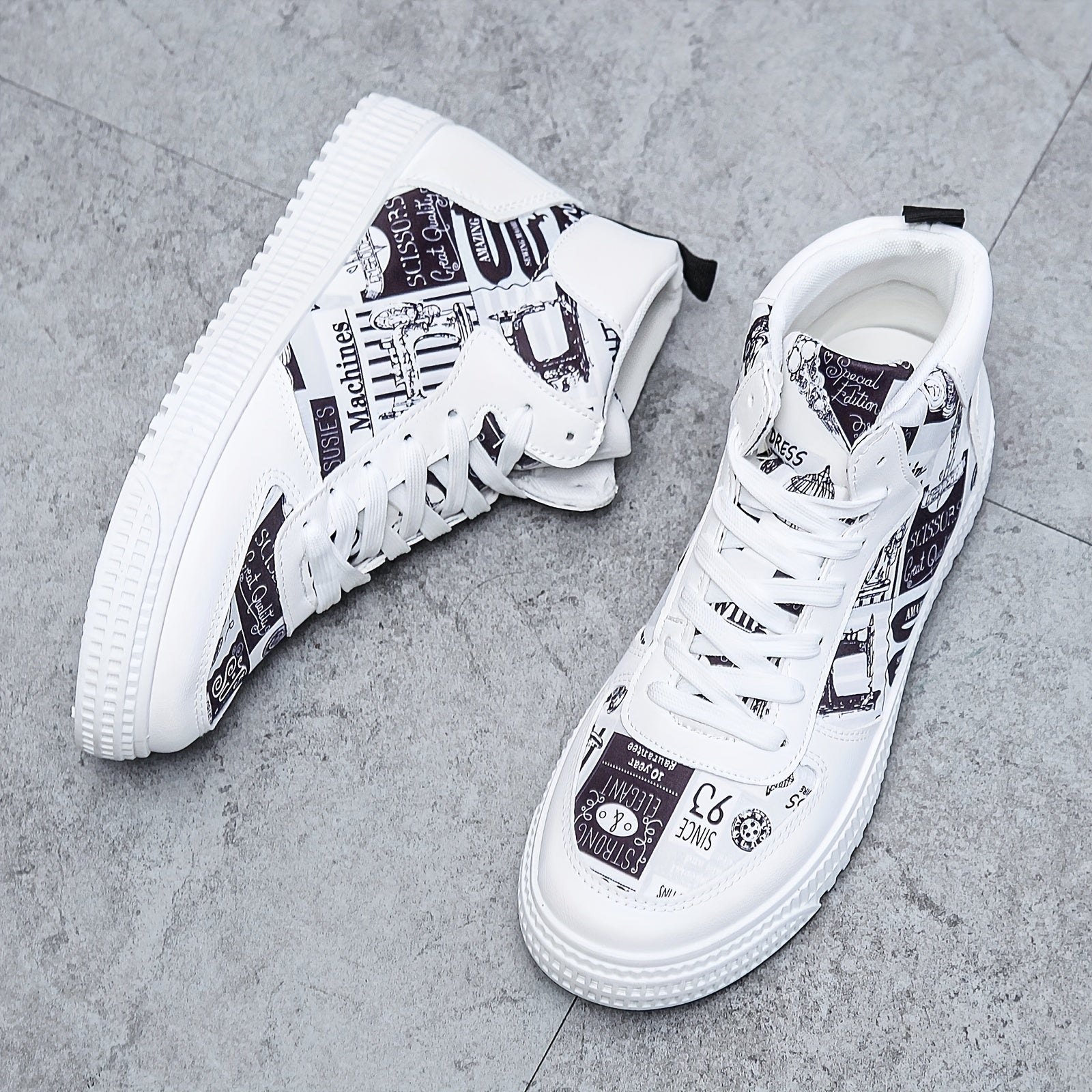 Men's Graphic Print Ankle Top Non Slip Skate Shoes