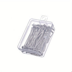 50pcs Stainless Steel Wig T Pins 5.08cm with Plastic Box