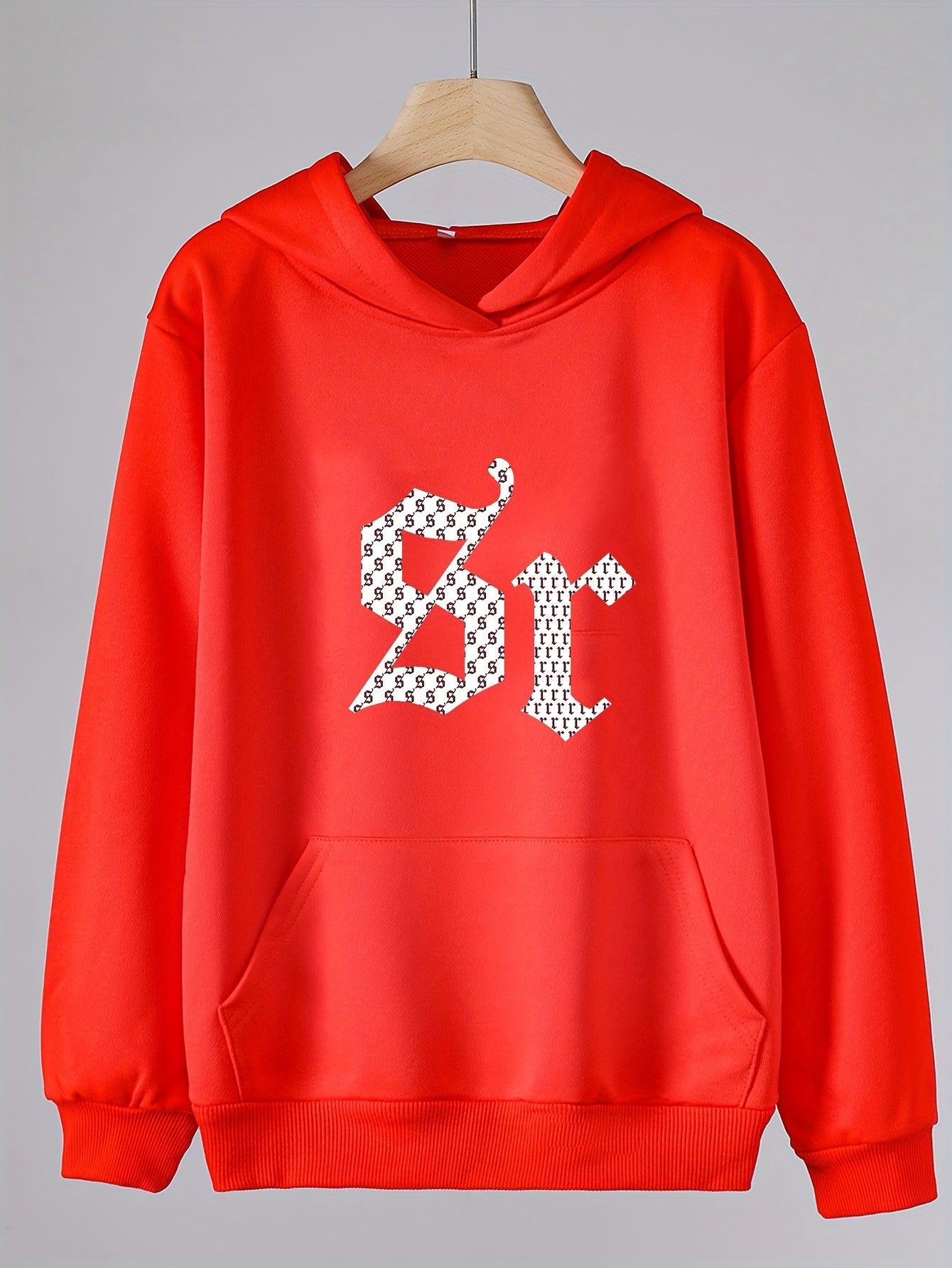 Girls Hooded Sweatshirt 8r Pattern Long Sleeve Pullover