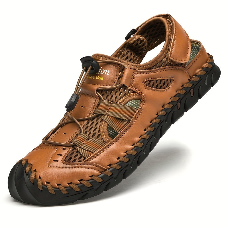 Men's Mesh Sandals Adjustable Draw String Casual Outdoor Walking Shoes