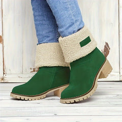 Fluffy Fur Lined Snow Boots Non slip Medium Tube Women's Boots