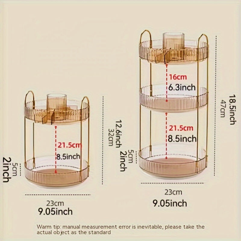360 Rotating Makeup Organizer for Vanity Cosmetic Display Cases