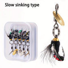 5pcs Bionic Fishing Flies Set with Storage Box - Outdoor Fishing Accessories