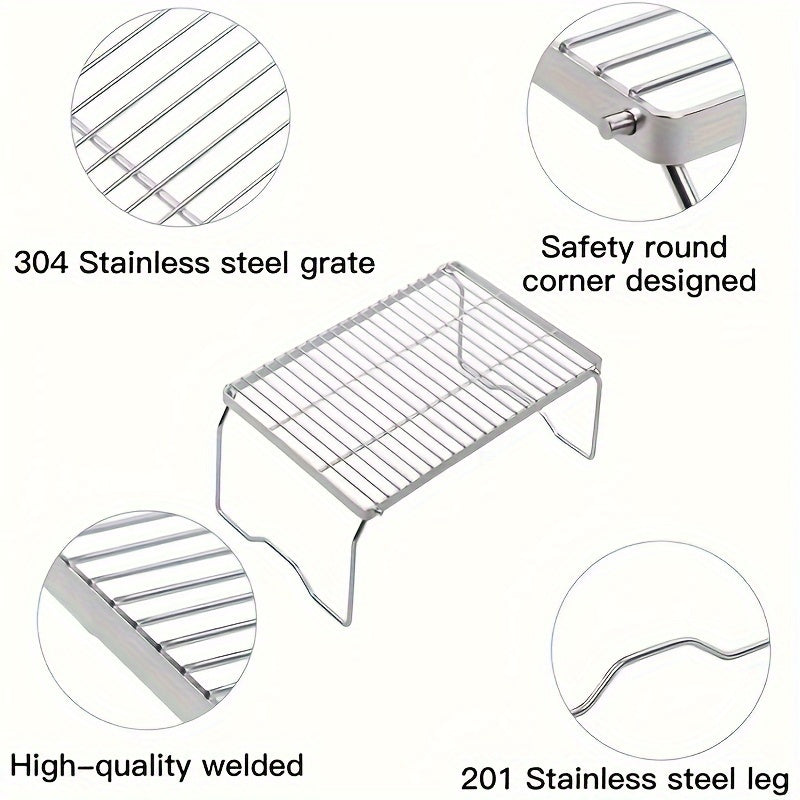 Stainless Steel Folding BBQ Grill Portable Camping Stove