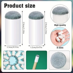 10pcs Slip On Pool Cue Tips Replacement 12mm 13mm Each Size 5pcs