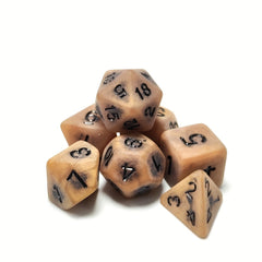 7pcs Antique Brown Polyhedral Dice Set for Board Games