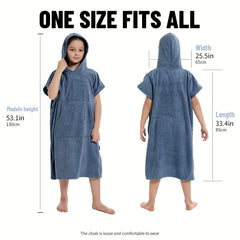 Kid's Changing Towel Robe Absorbent Quick Dry Surf Poncho Microfiber Bath Towels