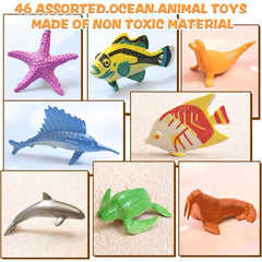92pcs Mini Ocean Sea Animals Toys Assorted Vinyl Plastic Ocean Animal Figures