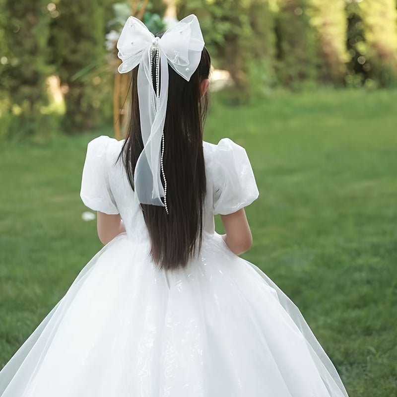 Double Layer Bow & Wedding Hair Clip for Brides - Secure Clip On