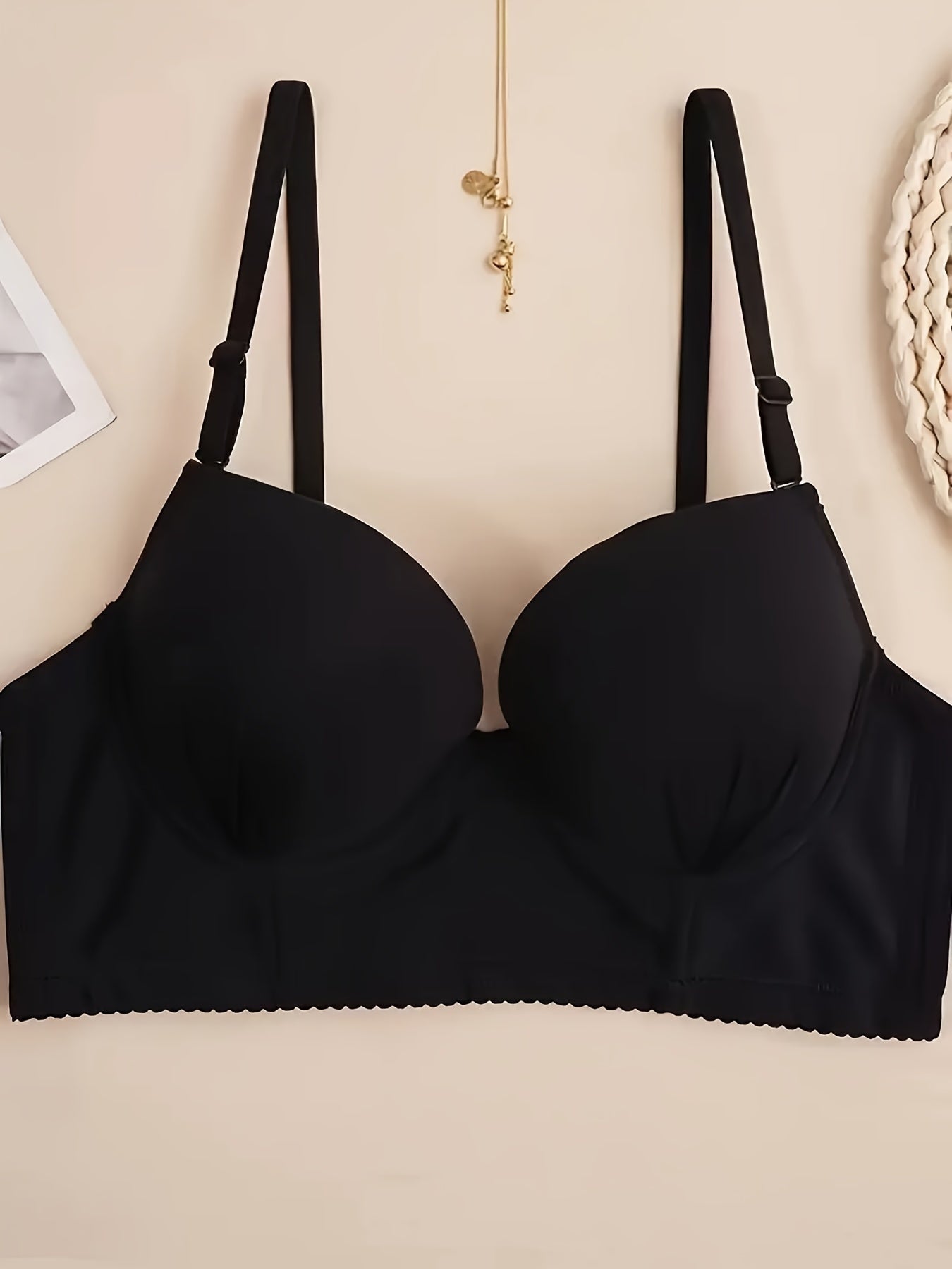 Sexy Plunge T Shirt Bra Push Up Crop Top Comfy & Breathable Women's Lingerie