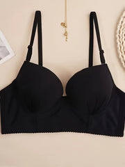 Sexy Plunge T Shirt Bra Push Up Crop Top Comfy & Breathable Women's Lingerie