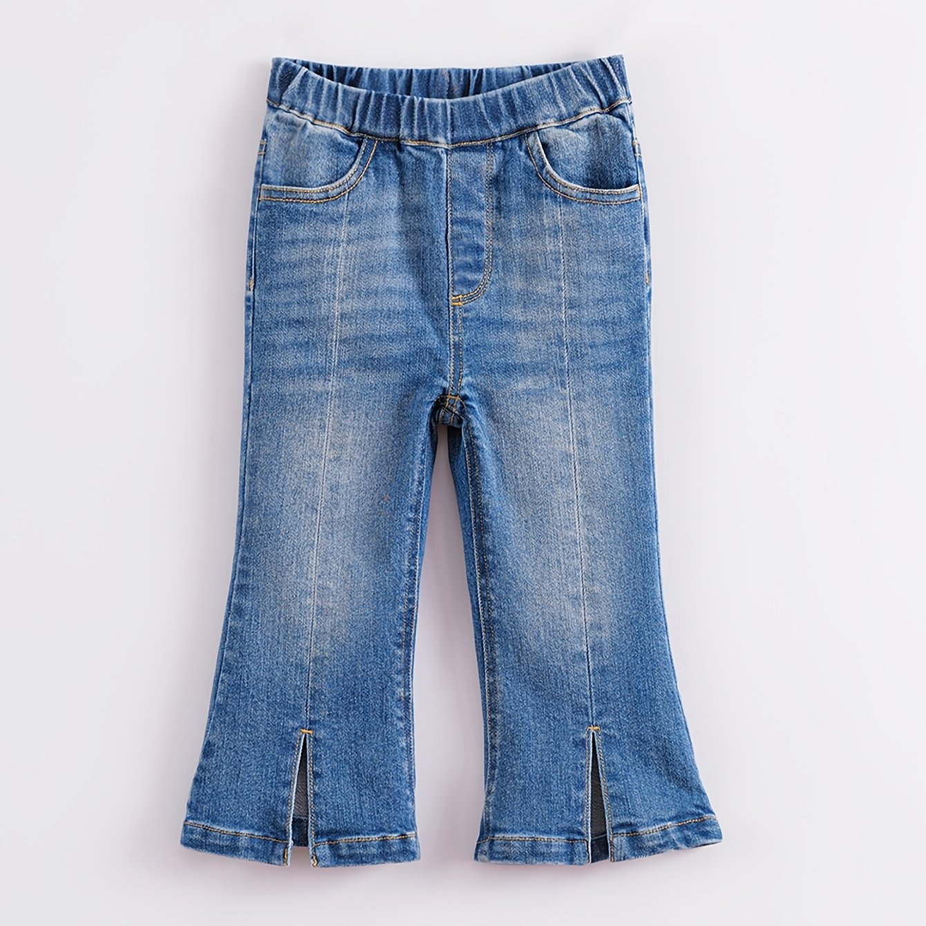 Girls Summer Denim Flared Trousers
