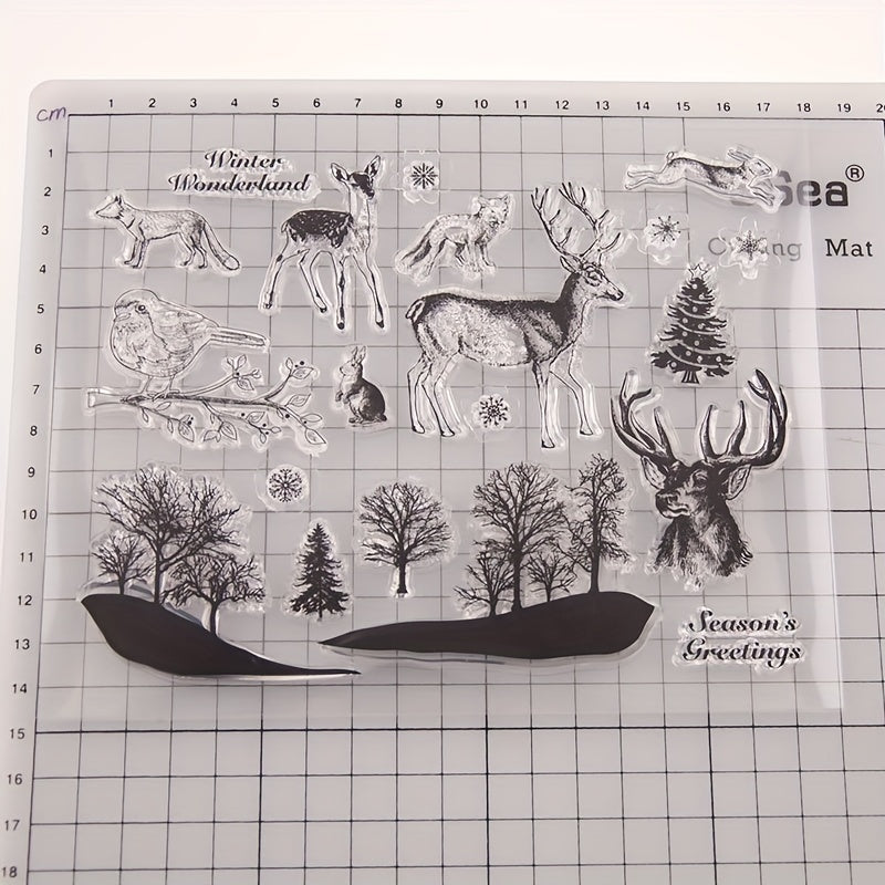 Deer Rabbit Fox Clear Stamps for DIY Greeting Card Making