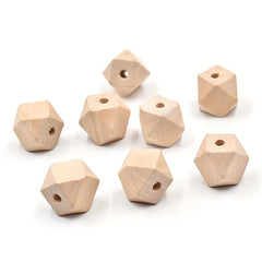 10pcs 14mm Polygonal Lotus Wood Beads for DIY Jewelry Making