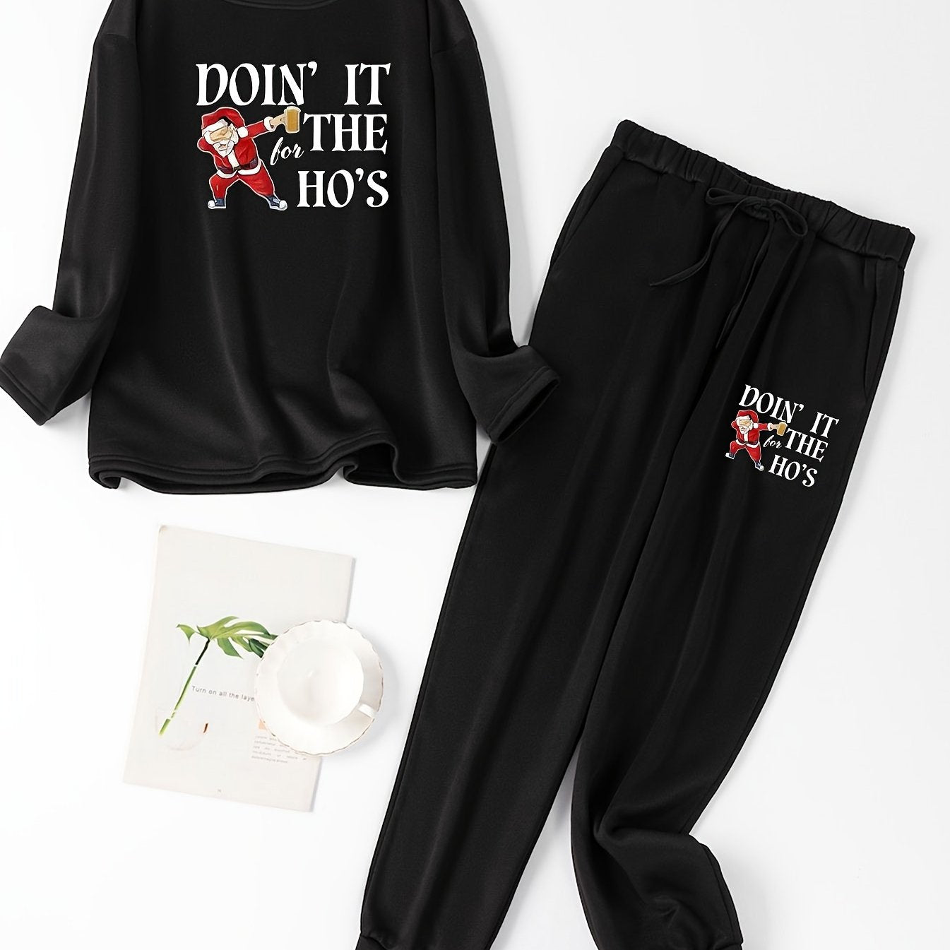 Santa Claus Lounge Set Long Sleeve Tee & Joggers Pajamas