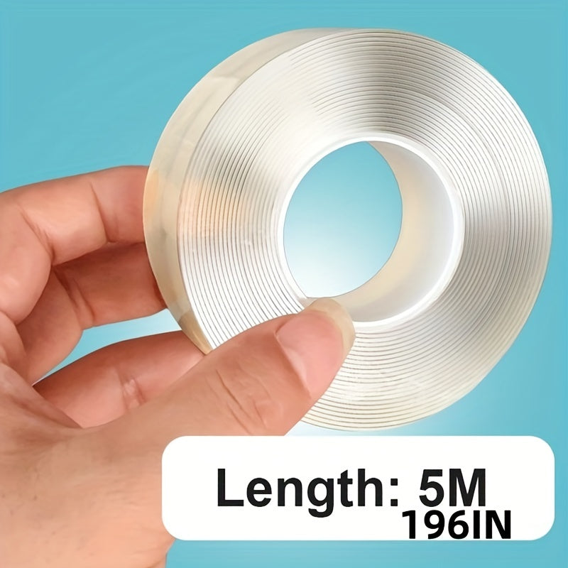 6pcs Double Sided Tape Strips - Strong Sticky Washable Reusable