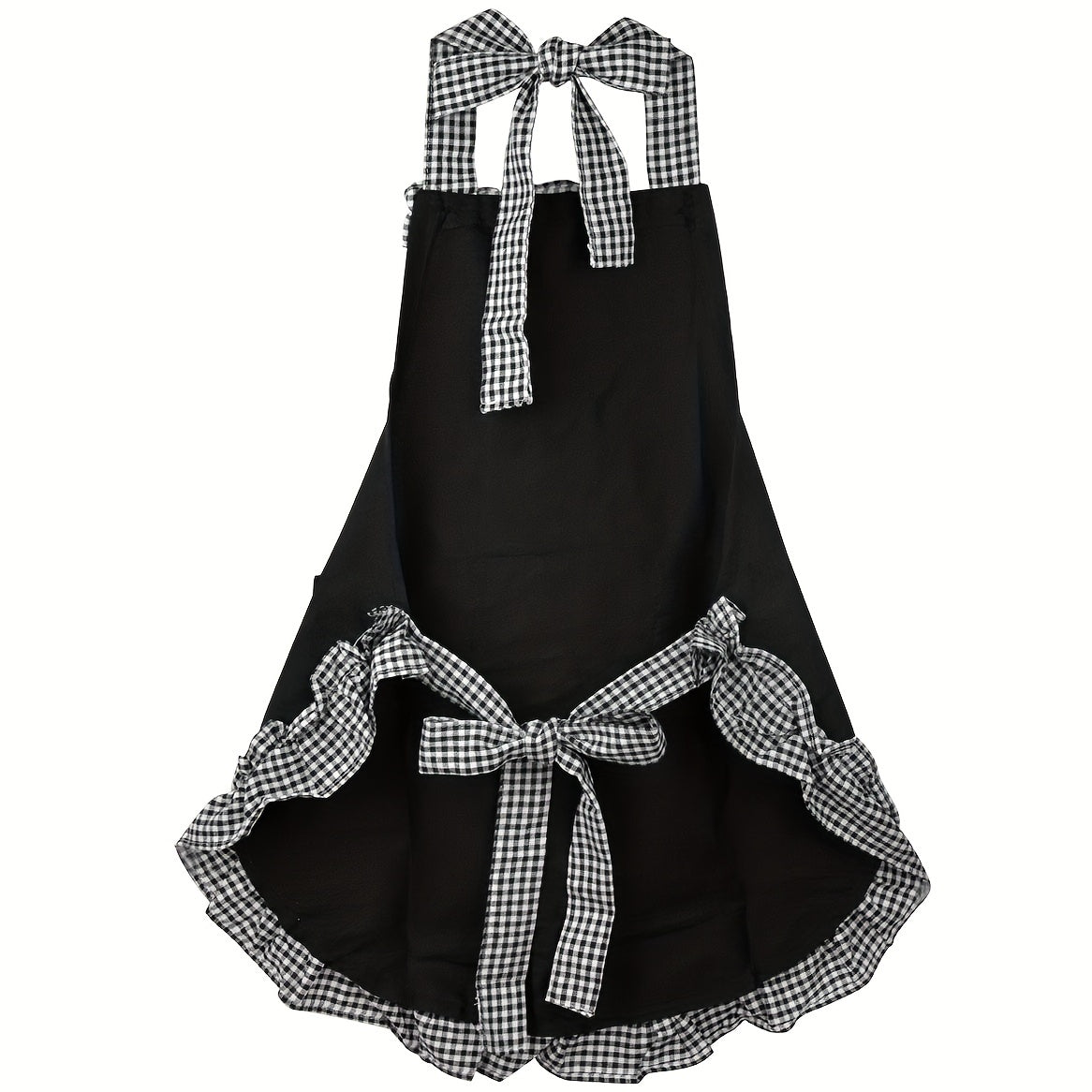 Polyester Retro Ladies Kitchen Apron with Lace Detailing