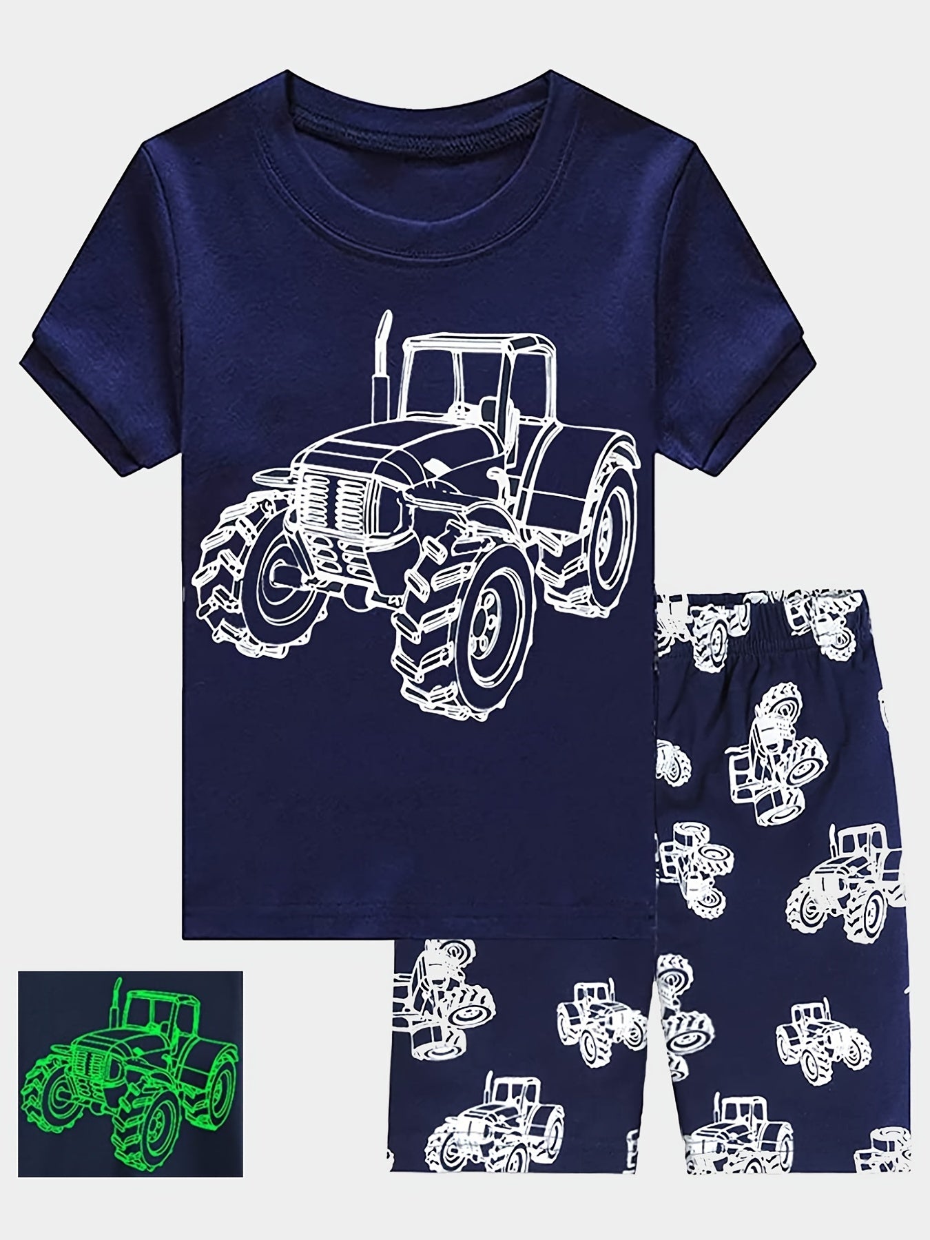 Boys Glow In The Dark Truck Pajama Set
