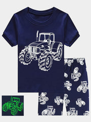 Boys Glow In The Dark Truck Pajama Set