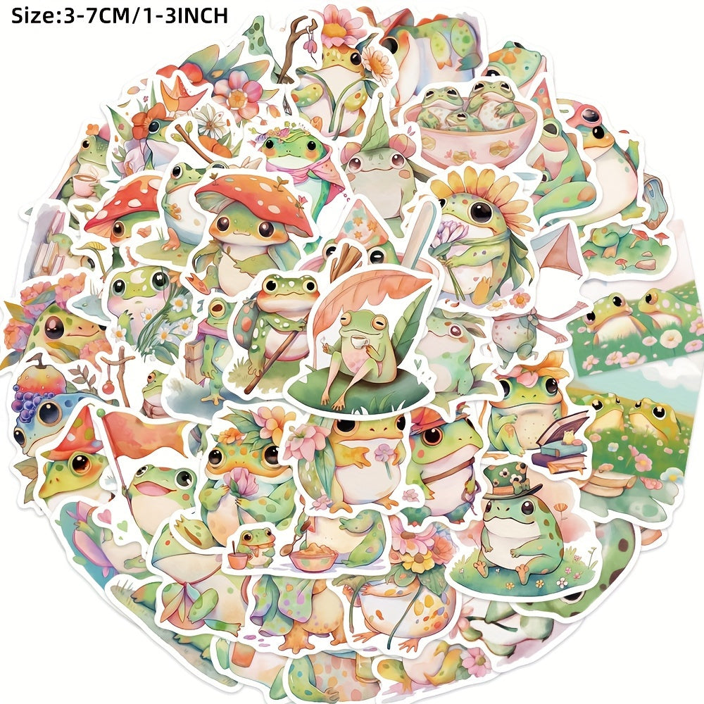 50pcs Fat Frog Graffiti Waterproof Stickers for Laptop Helmet Water