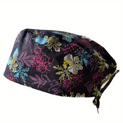 Printed Working Hat Scrub Caps Adjustable Work Cap For Man And Woman