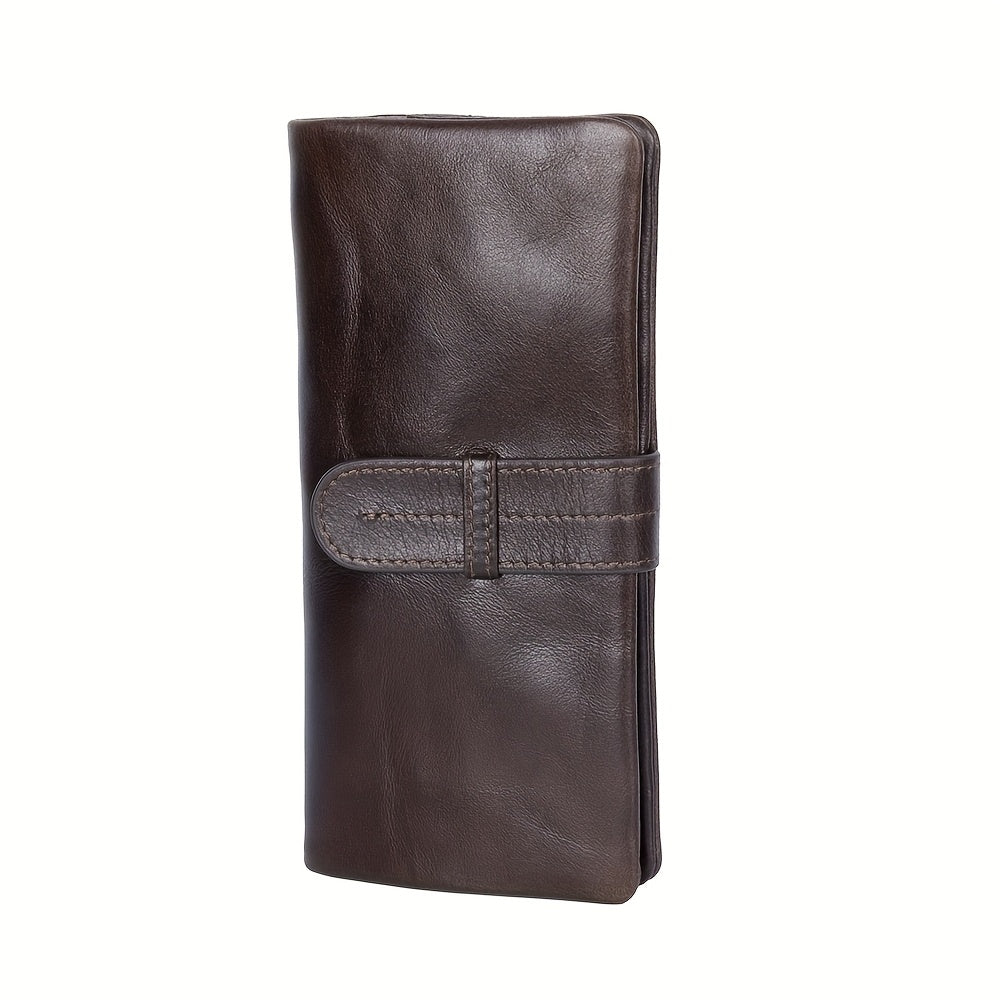Vintage Style Leather Wallet Bi Fold with Coin Pocket Magnetic Closure