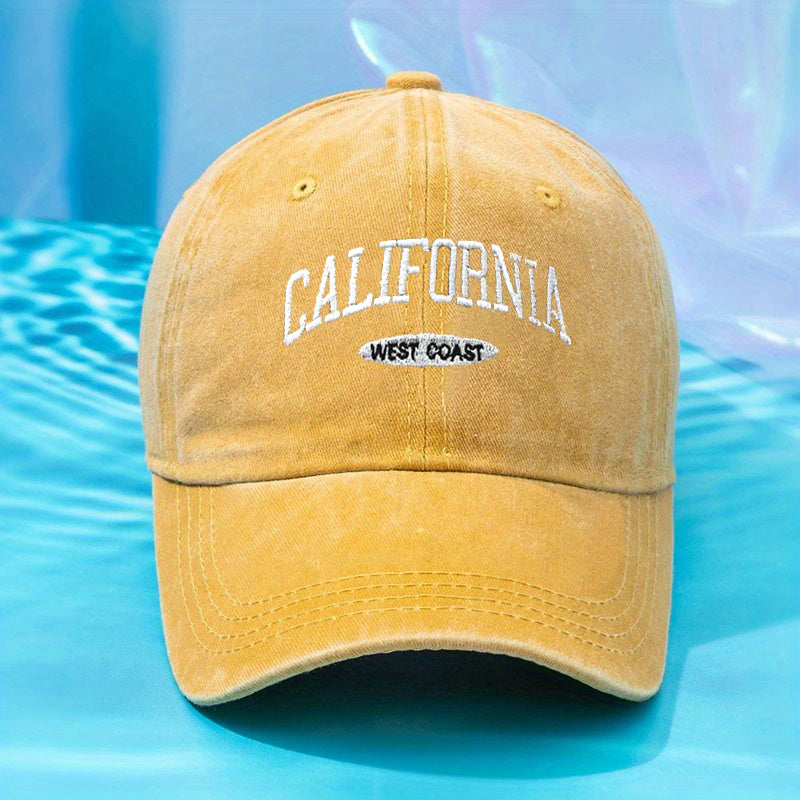 California Embroidery Baseball Cap Unisex Washed Distressed Dad Hats