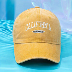 California Embroidery Baseball Cap Unisex Washed Distressed Dad Hats