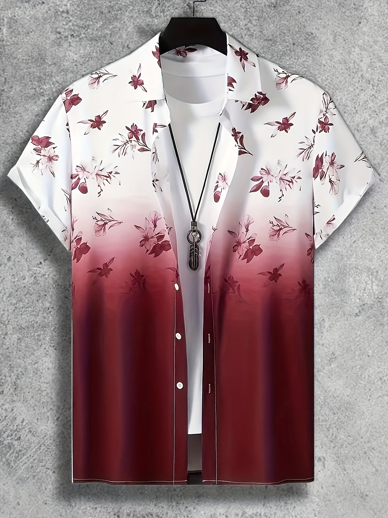 Men's Floral Graphic Button Up Shirt
