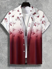 Men's Floral Graphic Button Up Shirt