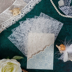 6pcs Flowers Lace Stickers Ink Pet Decorative Collage Material