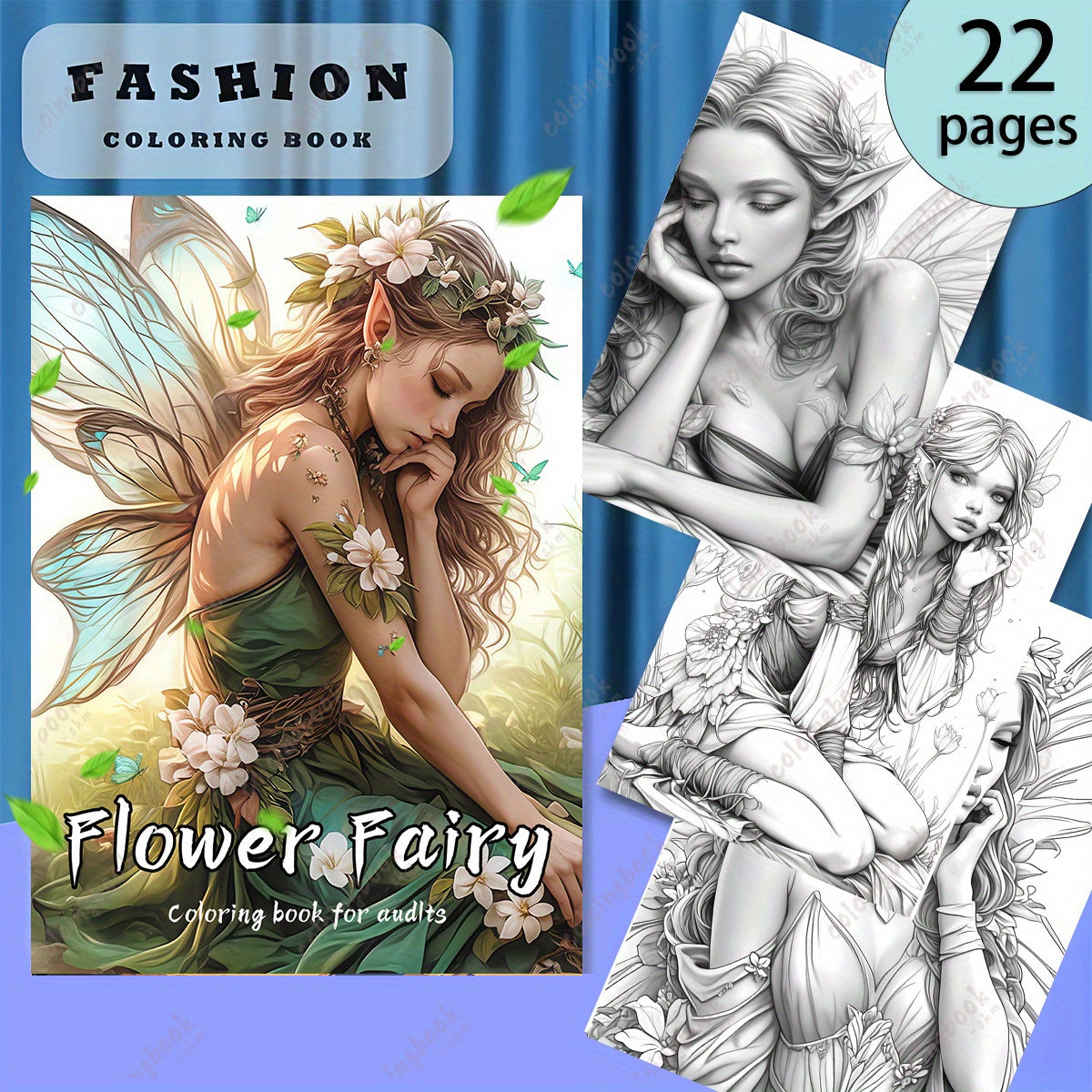 TGX Upgraded Deluxe Flower Fairy Drawing Book 22 Pages Thickened Paper