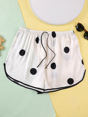 Women's Plus Polka Dot Print Elastic Comfort Home Wear Shorts