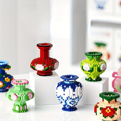 Stacked Building Block Vase Shaped Puzzle Toy