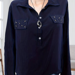 Star Print Long Sleeve Button Up Shirt
