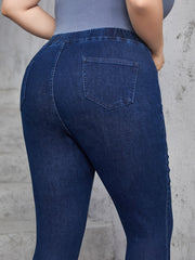Solid High Rise Stretch Skinny Jeans