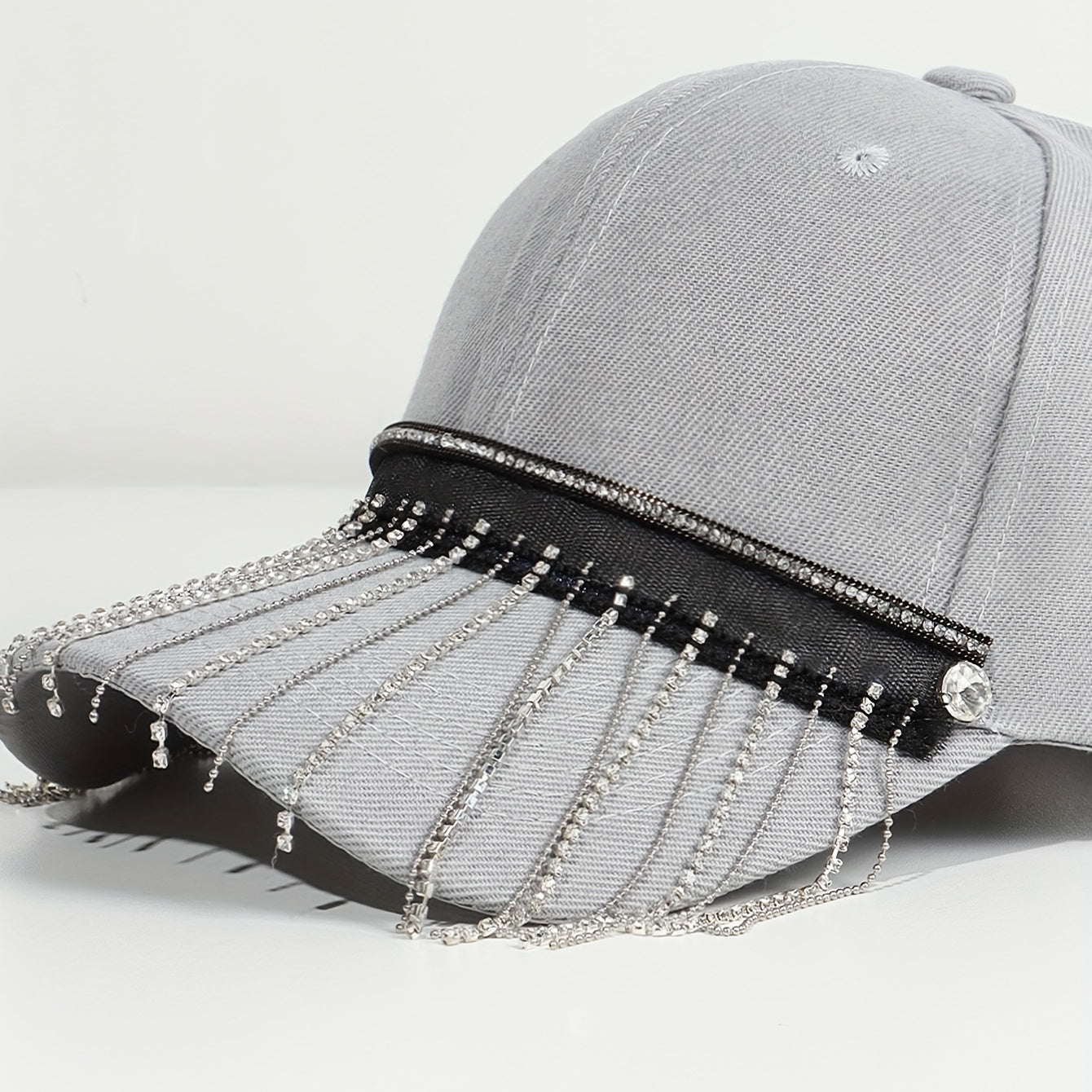 Tassel Hip Hop Baseball Cap Gray Y2K Sun Hat Sunscreen Dad Hats