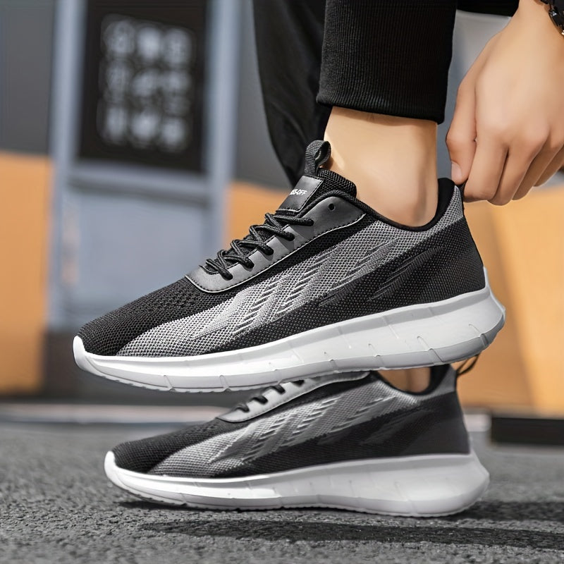 Men's Casual Breathable Woven Lace up Sneakers