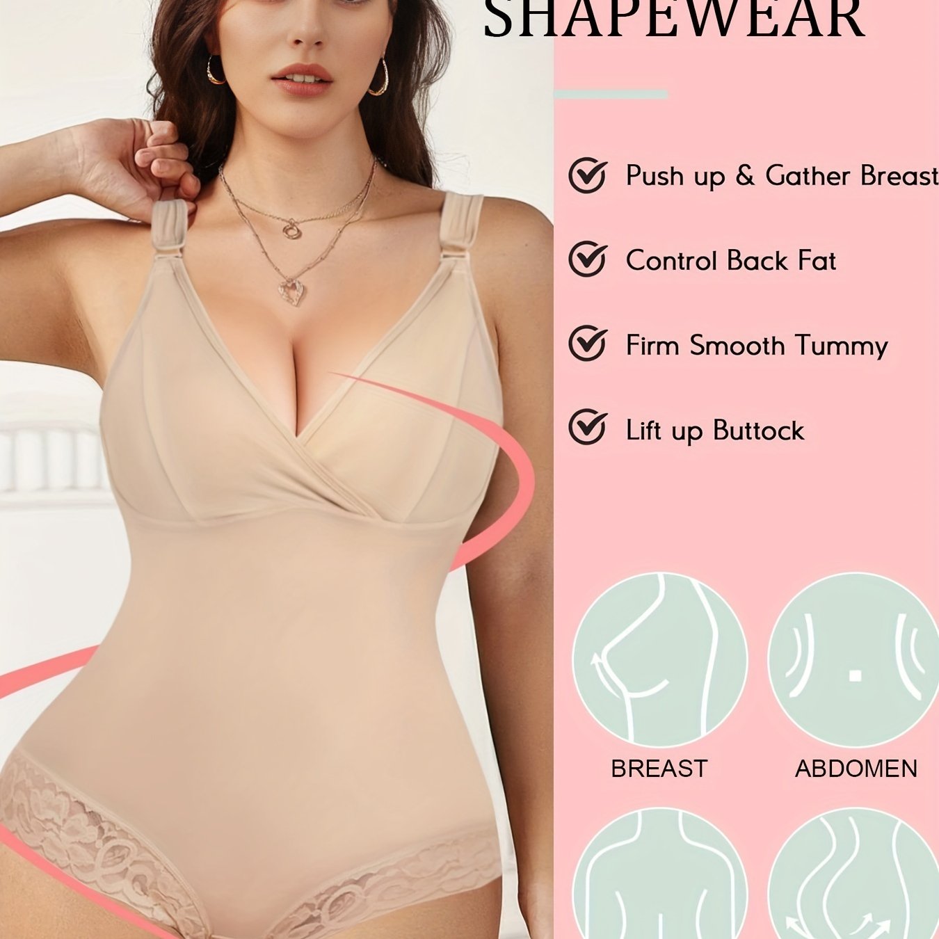 Lace Shaping Bodysuit Tummy Control Butt Lifting Body Shaper
