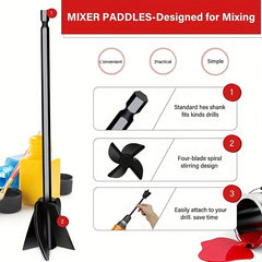 1pc Epoxy Resin Mixing Paddle Liquid Mixer Silicone Drill Paint Mixer