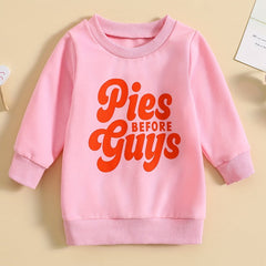 Girls Letter Print Long Sleeve Sweatshirt