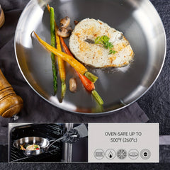 Stainless Steel Frying Pan 20 25 30 Professional Skillet With Lid