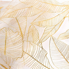 Golden Leaf Organza Metallic Table Runner for Home Kitchen Table Decoration