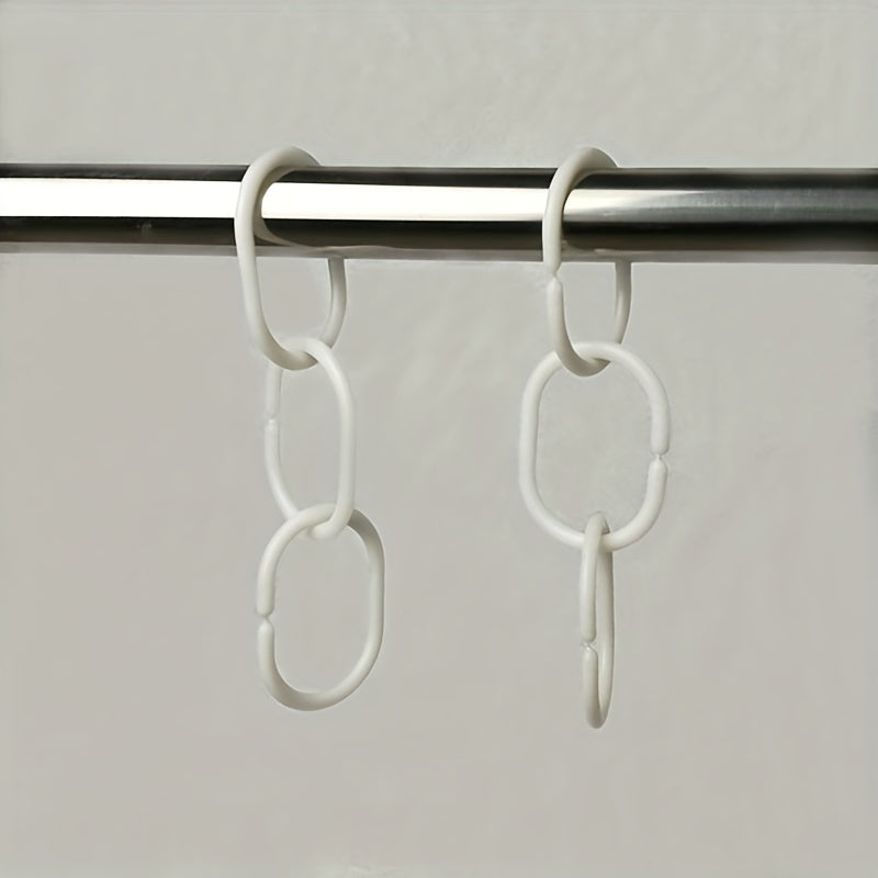 12pcs C Shaped Curtain Rings with Single Hook for Shower Curtains