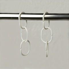 12pcs C Shaped Curtain Rings with Single Hook for Shower Curtains