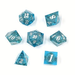 7pcs Liquid Core Dice Resin Mini Game Drinking Fun Dice Creative Tabletop