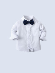 Infant Boys 3pcs Gentleman Suit Shirt Pants Vest With Bow