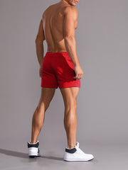 Men's Active Shorts with Pockets - Casual Drawstring Shorts