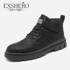 EXSHERO Men's Vintage Round Toe Casual Ankle Boots