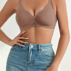 Scallop Trim Wireless Bra Seamless Everyday Lingerie